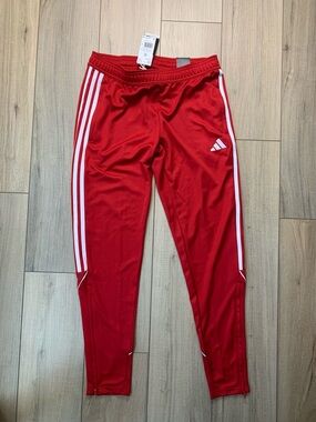 *New* Adidas Red Track Joggers with White 3-Stripes